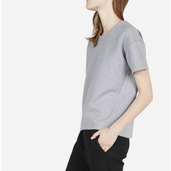 Everlane Gray City Street Short Sleeve Fleece Sweatshirt Crewneck Pullover L - Picture 2 of 12
